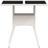 Trädgårdsbord med glasskiva vit 80x80x75 cm konstrotting vidaXL – miniatyr 5