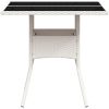 Trädgårdsbord med glasskiva vit 80x80x75 cm konstrotting vidaXL – miniatyr 6