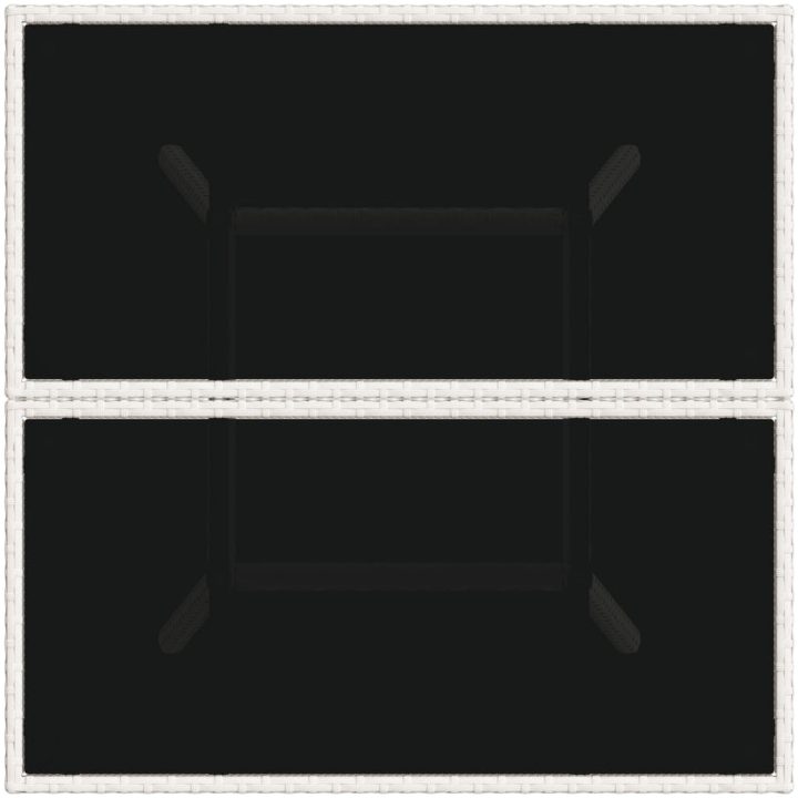 Trädgårdsbord med glasskiva vit 80x80x75 cm konstrotting vidaXL – bild 8