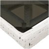 Trädgårdsbord med glasskiva vit 80x80x75 cm konstrotting vidaXL – miniatyr 10