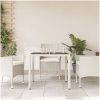 Trädgårdsbord med glasskiva vit 90x90x75 cm konstrotting vidaXL – miniatyr 3