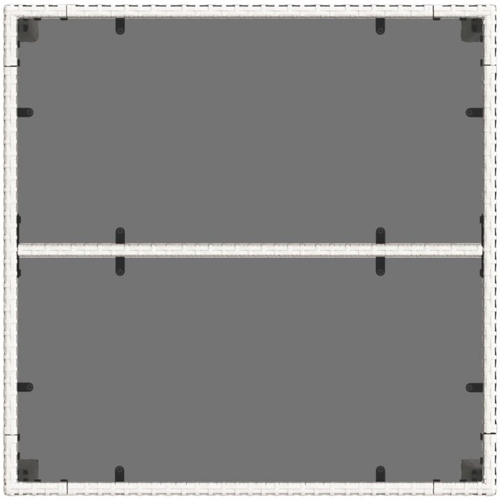 Trädgårdsbord med glasskiva vit 90x90x75 cm konstrotting vidaXL – bild 8