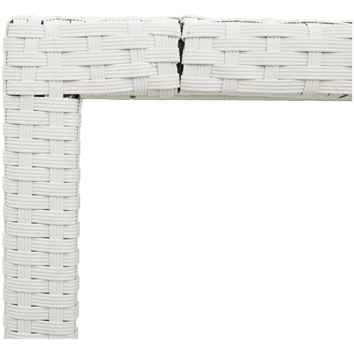 Trädgårdsbord med glasskiva vit 90x90x75 cm konstrotting vidaXL – bild 10