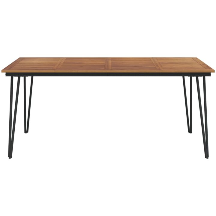 Trädgårdsbord med hårnålsben massivt akaciaträ vidaXL 180 x 90 x 75 cm – bild 3