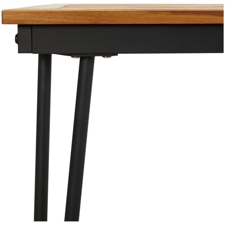 Trädgårdsbord med hårnålsben massivt akaciaträ vidaXL 180 x 90 x 75 cm – bild 6