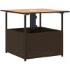 Trädgårdsbord med parasollhål brun 55x55x46,5 cm konstrotting vidaXL – miniatyr 2