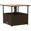 Trädgårdsbord med parasollhål brun 55x55x46,5 cm konstrotting vidaXL – miniatyr 7