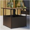Trädgårdsbord med parasollhål brun 55x55x46,5 cm konstrotting vidaXL – miniatyr 1