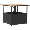 Trädgårdsbord med parasollhål svart 55x55x46,5 cm konstrotting vidaXL – miniatyr 2