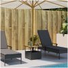 Trädgårdsbord med parasollhål svart 55x55x46,5 cm konstrotting vidaXL – miniatyr 3