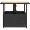 Trädgårdsbord med parasollhål svart 55x55x46,5 cm konstrotting vidaXL – miniatyr 5