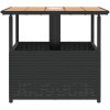 Trädgårdsbord med parasollhål svart 55x55x46,5 cm konstrotting vidaXL – miniatyr 6