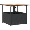 Trädgårdsbord med parasollhål svart 55x55x46,5 cm konstrotting vidaXL – miniatyr 7