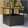 Trädgårdsbord med parasollhål svart 55x55x46,5 cm konstrotting vidaXL – miniatyr 1