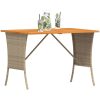 Trädgårdsbord med skiva i akaciaträ beige 105x75x72 cm vidaXL – miniatyr 4