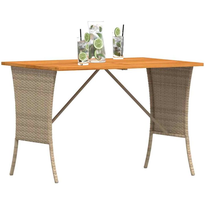 Trädgårdsbord med skiva i akaciaträ beige 105x75x72 cm vidaXL – bild 4