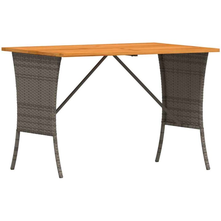 Trädgårdsbord med skiva i akaciaträ grå 105x75x72 cm vidaXL – bild 2