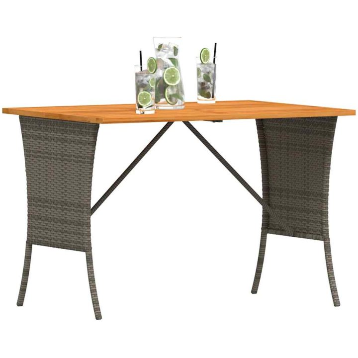 Trädgårdsbord med skiva i akaciaträ grå 105x75x72 cm vidaXL – bild 4