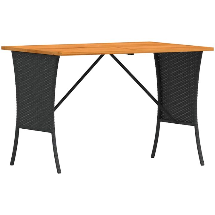 Trädgårdsbord med skiva i akaciaträ svart 105x75x72 cm vidaXL – bild 2