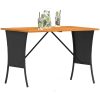 Trädgårdsbord med skiva i akaciaträ svart 105x75x72 cm vidaXL – miniatyr 4