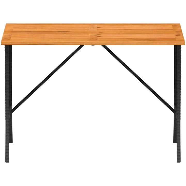 Trädgårdsbord med skiva i akaciaträ svart 105x75x72 cm vidaXL – bild 5