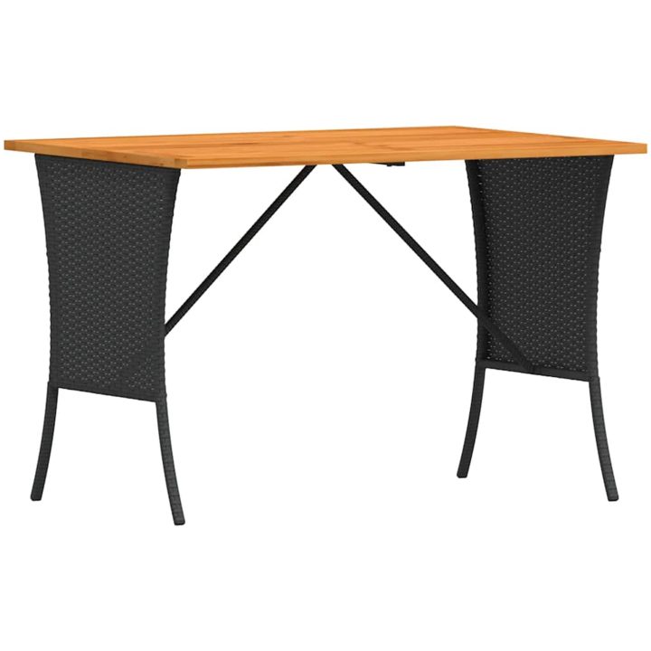 Trädgårdsbord med skiva i akaciaträ svart 105x75x72 cm vidaXL – bild 7
