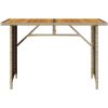 Trädgårdsbord med träskiva beige 110x68x70 cm konstrotting vidaXL – miniatyr 4