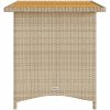 Trädgårdsbord med träskiva beige 110x68x70 cm konstrotting vidaXL – miniatyr 5