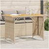 Trädgårdsbord med träskiva beige 110x68x70 cm konstrotting vidaXL – miniatyr 1