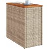 Trädgårdsbord med träskiva beige 58x27,5x55 cm konstrotting vidaXL – miniatyr 4