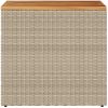 Trädgårdsbord med träskiva beige 58x27,5x55 cm konstrotting vidaXL – miniatyr 5