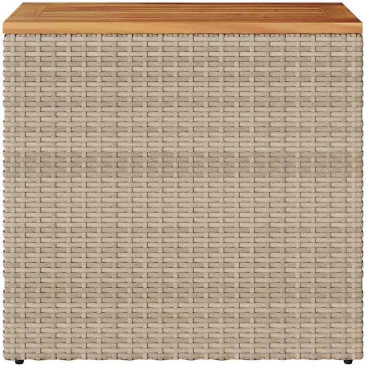 Trädgårdsbord med träskiva beige 58x27,5x55 cm konstrotting vidaXL – bild 5