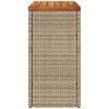 Trädgårdsbord med träskiva beige 58x27,5x55 cm konstrotting vidaXL – miniatyr 6