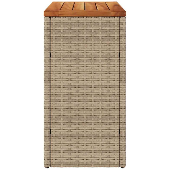 Trädgårdsbord med träskiva beige 58x27,5x55 cm konstrotting vidaXL – bild 6