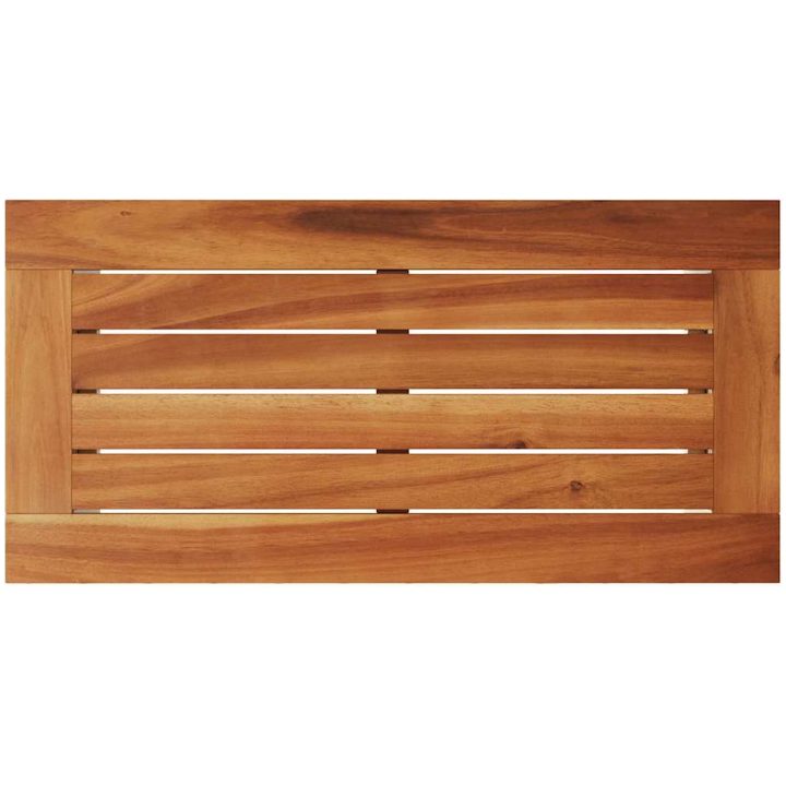 Trädgårdsbord med träskiva beige 58x27,5x55 cm konstrotting vidaXL – bild 8