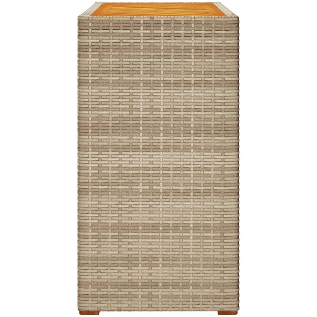 Trädgårdsbord med träskiva beige konstrotting vidaXL 100 x 40 x 75 cm – bild 5