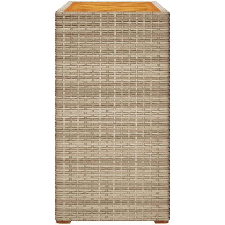 Trädgårdsbord med träskiva beige konstrotting vidaXL 100 x 40 x 75 cm – bild 5