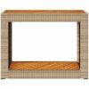 Trädgårdsbord med träskiva beige konstrotting vidaXL 100 x 40 x 75 cm – miniatyr 6