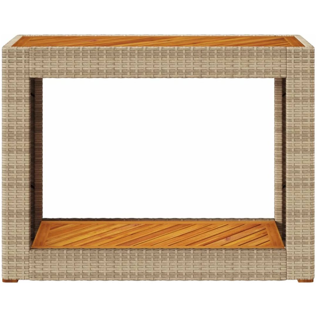 Trädgårdsbord med träskiva beige konstrotting vidaXL 100 x 40 x 75 cm – bild 6