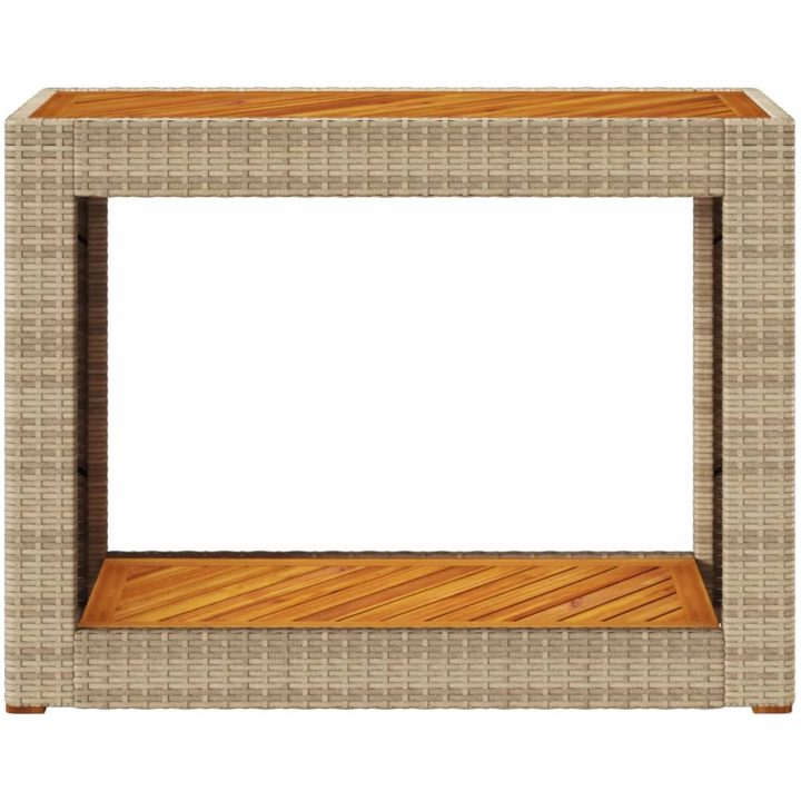 Trädgårdsbord med träskiva beige konstrotting vidaXL 100 x 40 x 75 cm – bild 6