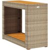 Trädgårdsbord med träskiva beige konstrotting vidaXL 100 x 40 x 75 cm – miniatyr 7