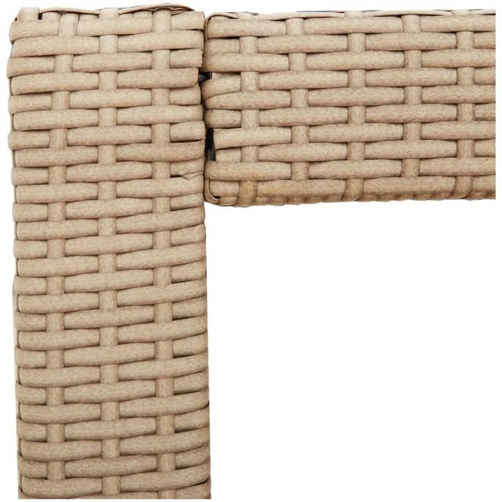 Trädgårdsbord med träskiva beige konstrotting vidaXL 100 x 40 x 75 cm – bild 9