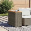 Trädgårdsbord med träskiva grå 58x27,5x55 cm konstrotting vidaXL – miniatyr 3