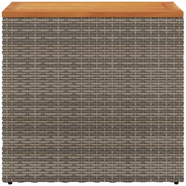 Trädgårdsbord med träskiva grå 58x27,5x55 cm konstrotting vidaXL – bild 5