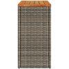 Trädgårdsbord med träskiva grå 58x27,5x55 cm konstrotting vidaXL – miniatyr 6