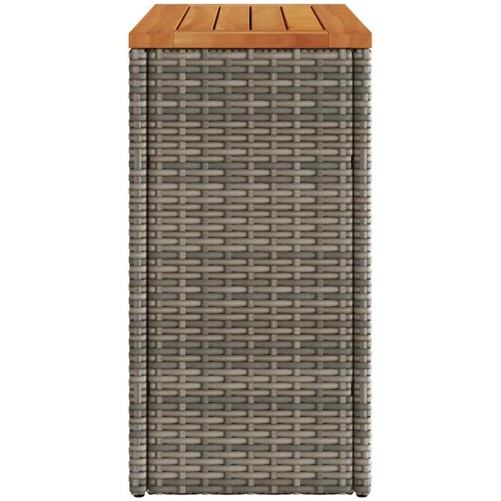 Trädgårdsbord med träskiva grå 58x27,5x55 cm konstrotting vidaXL – bild 6