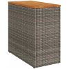 Trädgårdsbord med träskiva grå 58x27,5x55 cm konstrotting vidaXL – miniatyr 7