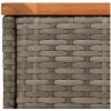 Trädgårdsbord med träskiva grå 58x27,5x55 cm konstrotting vidaXL – miniatyr 9