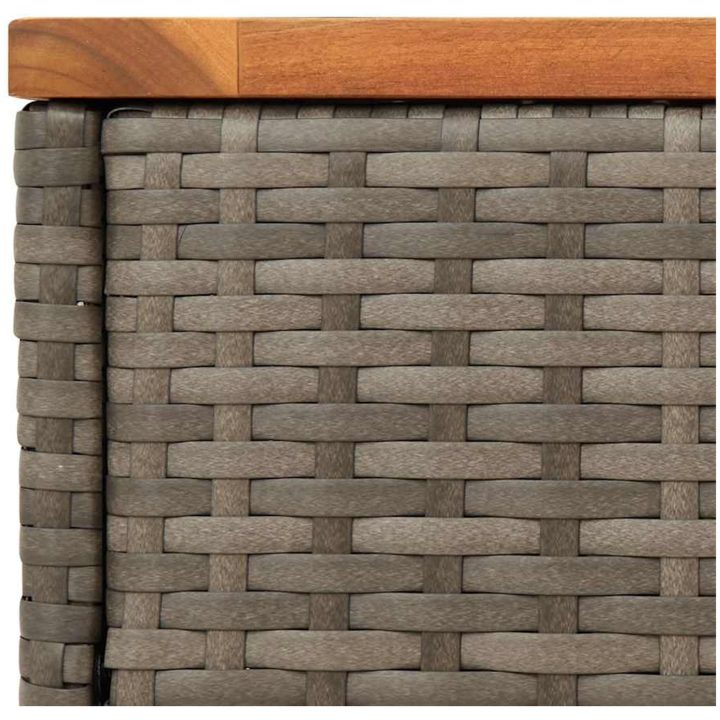 Trädgårdsbord med träskiva grå 58x27,5x55 cm konstrotting vidaXL – bild 9