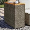 Trädgårdsbord med träskiva grå 58x27,5x55 cm konstrotting vidaXL – miniatyr 1